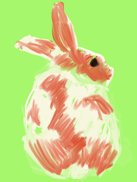 デジタルでうさぎさんを描きました 油彩ブラシ 木彫りうさぎのパパ ティムのブログ