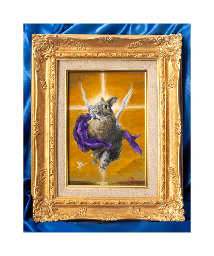 大天使うさエルのアクリル画