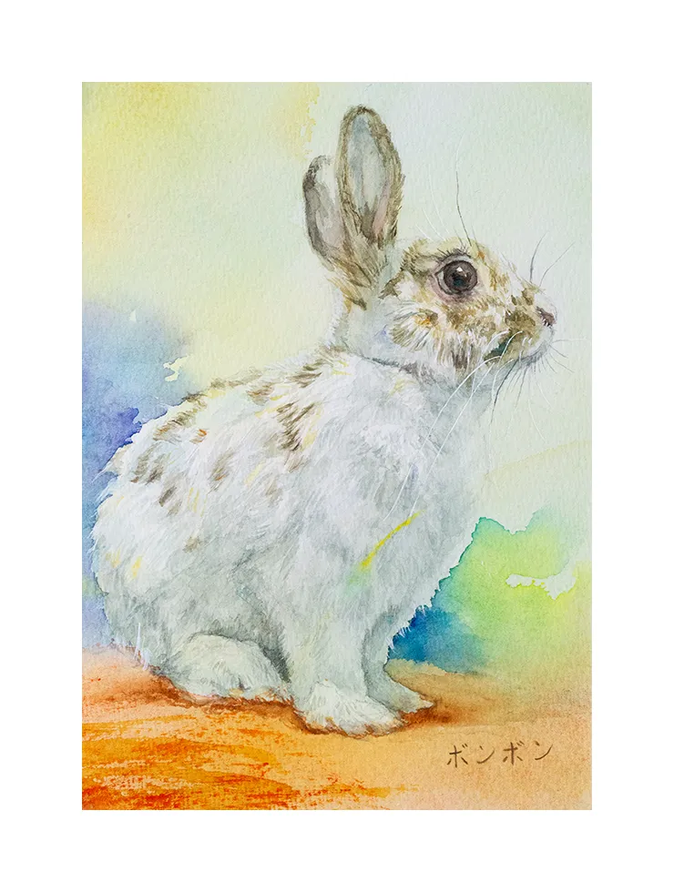 うさぎさんの似顔絵ミニ