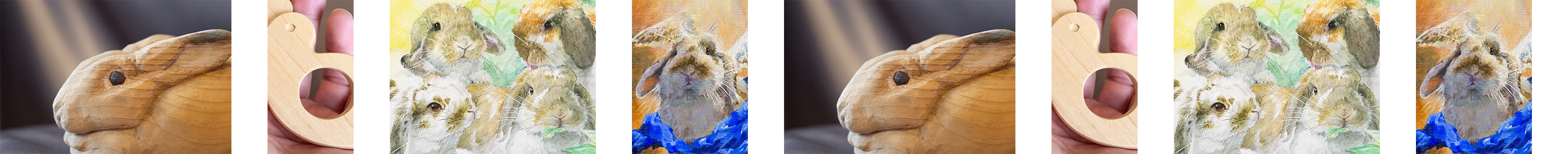 木彫りうさぎのパパ。ティムの制作例